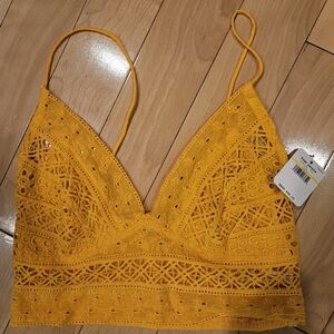 NWT Free People Carina Crochet Bralette (Mango)